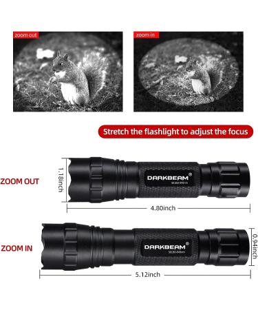 DARKBEAM IR-940nm Infrared Mini Flashlight for Night Vision Scope - Rechargeable Tactical Illuminator Kit for Hunting & Observation | Portable & Zoomable with Clip for Concealed Use - Buy Online on SooperMarket.com