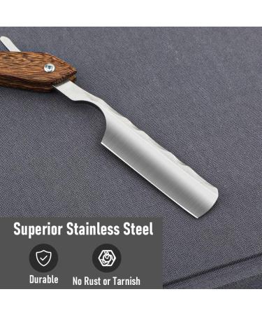 M&LD Cut Throat Razor Kit - Stainless Steel Single Edge Shaving Blades for Men - Ideal for Barber, Home & Salon Use - Straight Razor Gift for Men - Chocolatet159 - Buy Online on SooperMarket.com