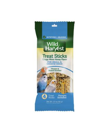 Wild Harvest Treat Sticks Crispy Minis Honey Flavor 4 Count, Hanger Included