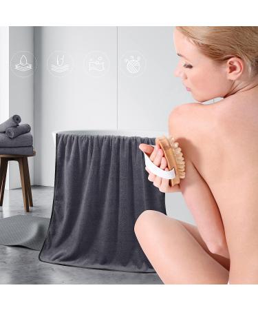Luxury Silk Hemming Towel Set - Dark Grey 6 Piece - Quick Drying Microfiber Towels for Bath, Fitness, Sports, Yoga, Travel - Ultra Soft and Lightweight - Buy Online on SooperMarket.com