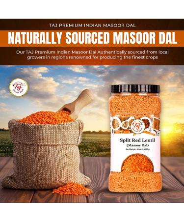 TAJ Premium Indian Masoor Dal Red Lentils - 4 lbs Jar - Buy Online on SooperMarket.com