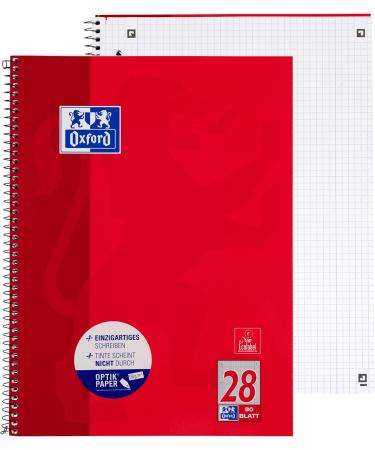 Oxford Quick-Plot A4 12 Colors Cardboard & College Block A4 Checked - 25 Pieces + 80 Sheets Red - 5-Pack Bundle for International Shipping - Buy Online on SooperMarket.com