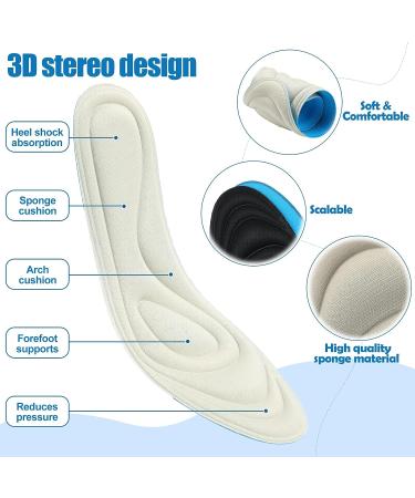 16 Pairs 3D Memory Foam Shoe Inserts | Men Women Comfort Insoles for Foot Pain Relief - Buy Online on SooperMarket.com