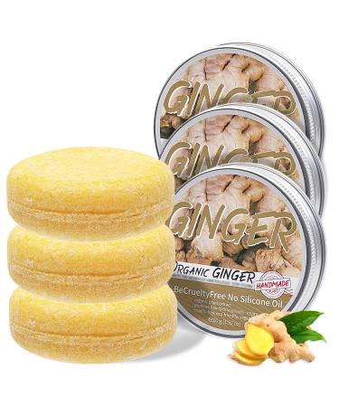 Organic Ginger Hair Shampoo Bar Ginger Shampoo Soap Nourishes and Controls Oil Hair for All Hair Types (B-3PCS)
