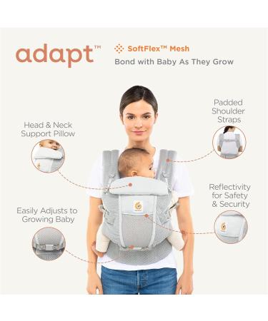 Ergobaby Adapt Carrier for Newborns | SoftFlex Mesh | 3 Positions | Slate Blue - Buy Online on SooperMarket.com