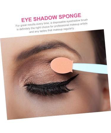 BELLIFFY 100pcs Double Ended Eyeshadow Brush Double-sides Eye Brush Makeup Brush Sponge Brush Makeup Tool Eyeshadow Stick Dual-side Cosmetic Applicator Cosmetic Tool 6.5x1.3cm Blue - Buy Online on SooperMarket.com