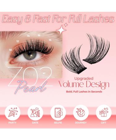 Self Adhesive Lashes Clusters - LASHVIEW Press On Individual Eyelash Extension Kit with Tweezers No Glue Needed - 72pcs 10-16mm (Z02-Pearl) | International Shipping Available - Buy Online on SooperMarket.com
