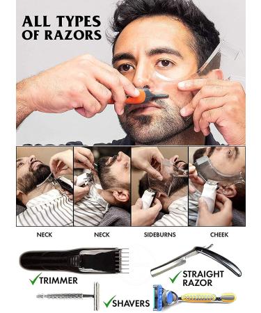 Men's Beard Shaping Tool for Perfect Line Up & Styling - Works with Any Beard Razor or Trimmers - Clear - Buy Online on SooperMarket.com