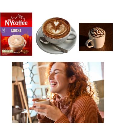 NYCoffee 90 Coffee Sachets 6 Variety Flavours- Bundled with Temas Store Coffee Stirrers| Individually Wrapped |Coffee Gifts For Coffee Lovers (Mocha Cappuccino Latte Caramel 3 in 1 2 in 1) - Buy Online on SooperMarket.com