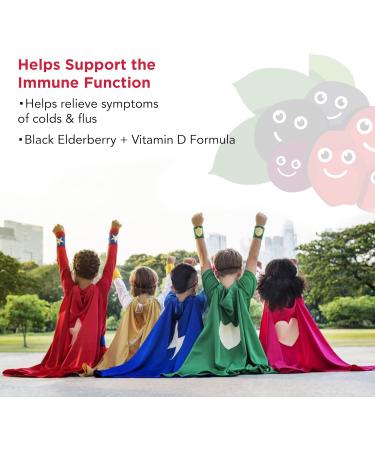Wampole Adorable Immunity Syrup Black Elderberry + Vitamin D Helps Support the Immune System & Relieve Cold & Flu Symptoms 150 ml - Buy Online on SooperMarket.com