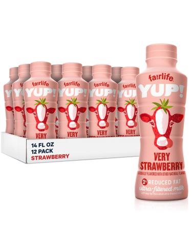 fairlife YUP! Low Fat, Ultra-Filtered Milk, Very Strawberry Flavor, All Natural Flavors (Packaging May Vary), 14 Fl Oz (Pac-k of 12) strawberry 14 Fl Oz (Pack of 12)
