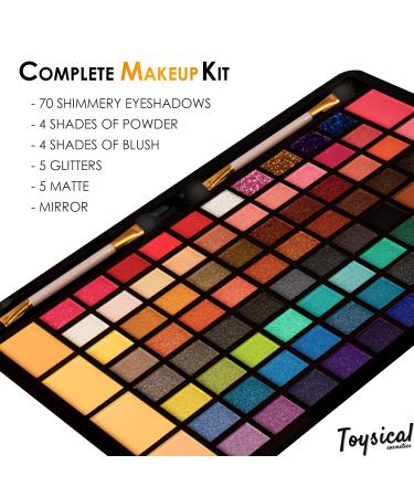 Toysical All In One Makeup Kit - 88 Colors Highly Pigmented Eyeshadow Palette in Leather Case for Girls Teens & Women - Perfect Makeup Set for Beginners & Pros - Buy Online on SooperMarket.com