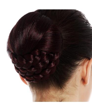 WIG ME UP HYD-6051-2/39 Hairpiece Bun - Braided Black Red Mix Chignon for Stylish Updos - Buy Online on SooperMarket.com