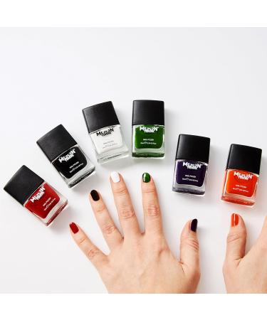 Halloween Nail Polish by Moon Terror | 10ml | Midnight Black | SFX Make up Special effects Make up Nail Varnish - Buy Online on SooperMarket.com