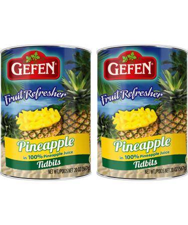 Gefen Pineapple Tidbits 20oz (2 Pack) All Natural Kosher for Passover