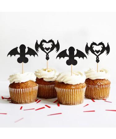 24 pieces dragon theme cupcake topper mythical stories Torte decoration picks realistic cake attachment tortendendeko boy wedding birthday event party animals theme topic party decoration care dragon-3