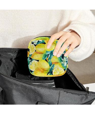 Lemon Tropical Sanitary Napkin Storage Bag | Menstrual Cup Pouch | Nursing Pad Holder | Portable Period Bag for Women & Teen Girls | Multi-colored - Buy Online on SooperMarket.com
