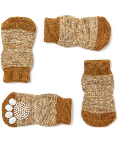 Pet Heroic 8 Sizes Anti-Slip Dog Socks Cat Socks Dog Cat Paw Protector With Rubber Reinforcement Traction Control for Indoor Wear Fit Extra Small to Extra Large Dogs Cats Yellow mode S - Buy Online on SooperMarket.com