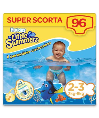 Huggies Little Swimmers Diapers Size 2-3 (3-8 kg) 96 Diapers Taglia 2-3 96 Pannolini
