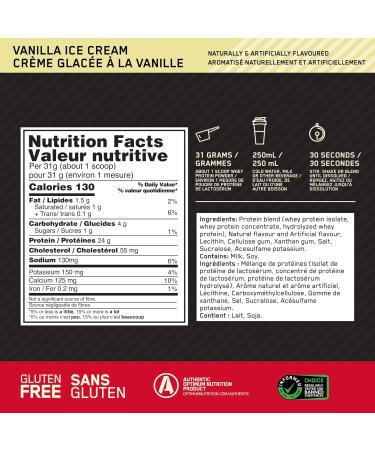 Optimum Nutrition Gold Standard 100% Whey Protein Powder 670g - Vanilla Ice Cream - 22 servings (packaging may vary) Vanilla Ice Cream 652.04 g (Pack of 1) - Buy Online on SooperMarket.com