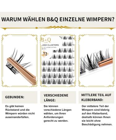 DIY Individual Eyelash Extensions - 72 PCs B&Q Fluffy Wispy Eyelashes for Beginners - Reusable D-10mm - Buy Online on SooperMarket.com