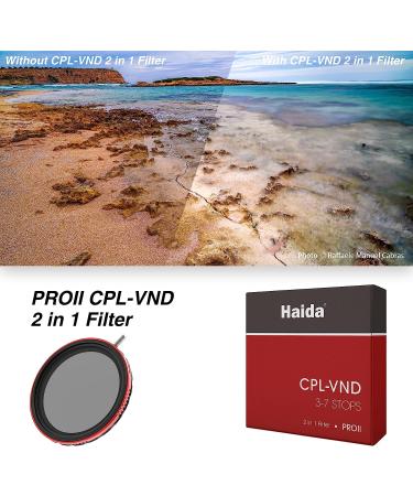 Haida 67mm CPL + VND Filter Pro II - Multi-Coating Circular Polarizer + Variable Neutral Density Camera Lens Filter - Buy Online on SooperMarket.com