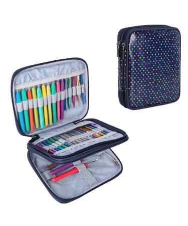 Teamoy Organizer Case for Interchangeable Circular Knitting Needles Crochet hooks and Knitting Accessories Keep All in Place and Easy to Carry Colorful Dots (No Accessories Included) Small Colorful Dots
