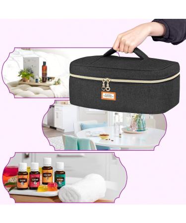 CURMIO Essential Oil Storage Case - 40 Bottle Organizer with 2 Detachable Pouches and Handle, Black (Bag Only) - Buy Online on SooperMarket.com