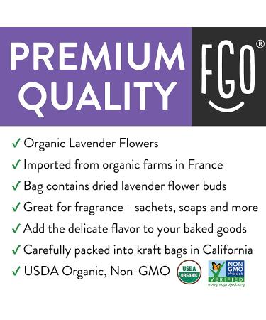 Organic Dried Lavender Flowers - 4oz Resealable Bag | Perfect for Tea, Baking & DIY | 100% Raw from France - Buy Online on SooperMarket.com