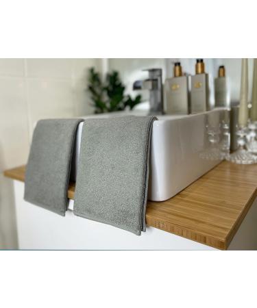 Zollner 10 Set Guest Towels - Soft & Strong Light Gray - 30x50 cm Hotel Quality - Washable Up to 60 C - Practical Hanger Included - Buy Online on SooperMarket.com