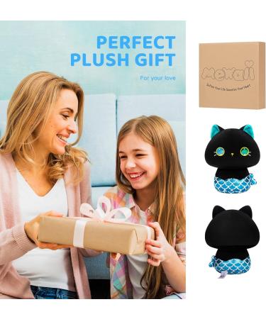 Mewaii 14'' Soft Big Eyed Cat Mermaid Mushroom Pillow Stuffed Animal Plush - Cuddly Mermaid Plush Toy for Kids | 14 Inch - Buy Online on SooperMarket.com