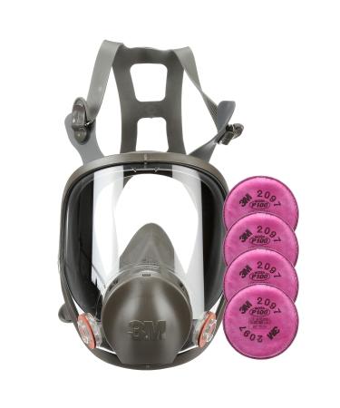 3M Respirator Kit Full Face 6800 Reusable Medium Plus 4 Particulate Filters 2097 P100 for Mold Remediation Dust Lead Asbestos