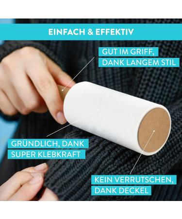 Swuper Plastic-Free Lint Roller - Sturdy & Strong 4 Rolls x 60 Sheets - Eco-Friendly with Handle | 240 Sheets Total - Buy Online on SooperMarket.com