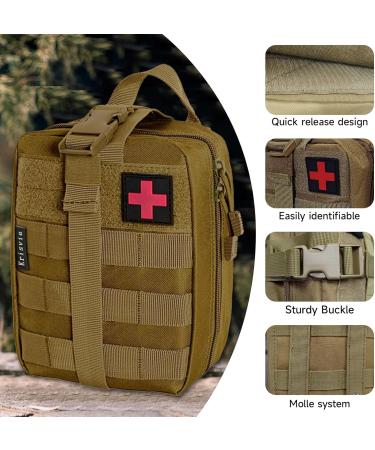 Crisis First Aid Bag - Empty MOLLE Tactical EDC IFAK Pouch for Outdoor Camping & Travel | Essential First Aid Belt Bag & Pharmacy Set - Buy Online on SooperMarket.com