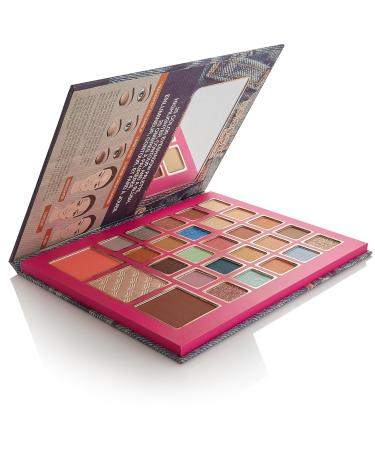 Bellapierre 90s Glam Face & Eye Book Palette | 25 Non-Toxic Vegan Eyeshadows Blush Bronzer & Highlighter | Paraben-Free & Cruelty-Free - Buy Online on SooperMarket.com