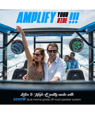 Pyle PLUTV55BTR 5.25 1000W Waterproof Off Road Speakers with RGB Light - Marine Grade Wakeboard Tower Speakers for ATV/UTV Jeep Boat - Buy Online on SooperMarket.com