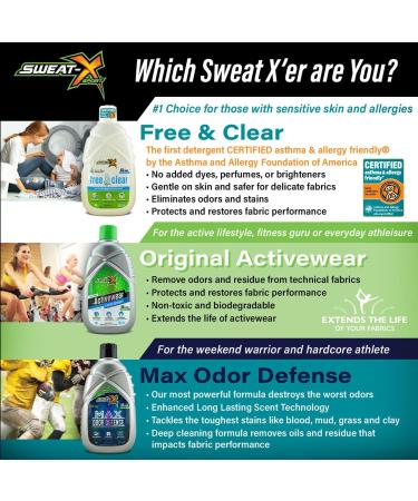 Sweat X Sport Original Activewear Laundry Detergent - High Performance Sports Wash - 45 Loads 45 Fl Oz - Buy Online on SooperMarket.com