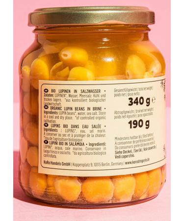 Buy KoRo Organic Lupins in Salt Water | 6 x 190g | International Shipping Available - Buy Online on SooperMarket.com
