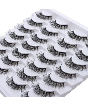 Outopen 14 Pairs D Curl Faux Mink False Eyelashes - 3D Fluffy Wispy Volume Pack - Buy Online on SooperMarket.com