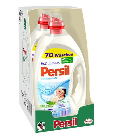 Persil sensitive gel (140 wash loads) ecarn -certified sensitive detergent for allergy sufferers and sensitive skin smells of aloe vera & natural soap 20 C - 95 C 3.5 l (2 -pack)