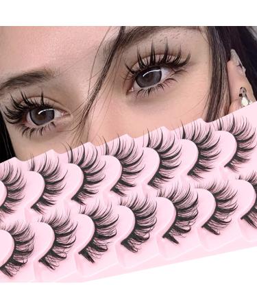 Manga Lashes Natural Look False Eyelashes Manhua Anime Cosplay Korean Makeup 3D Spiky Thick Lashes That Look Like Individual Clusters Extension by Geeneiya