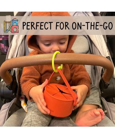 MYINNI Penguinni Spill Proof Snack Cup for Toddlers - Travel-Friendly with Lid | No Spill Snack Catcher with Bucket Handle | Octopus Orange - Buy Online on SooperMarket.com