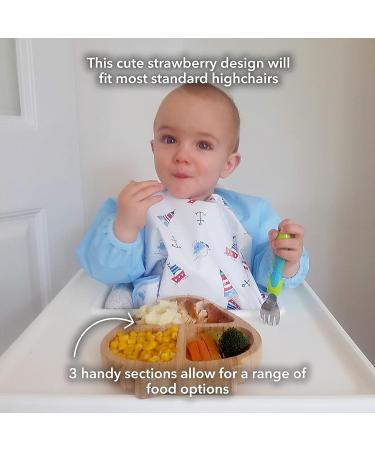 Nuby Bamboo Strawberry Plate - Weaning Tableware for 12+ Months - Buy Online on SooperMarket.com