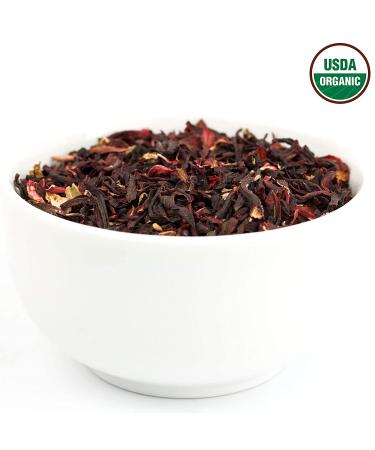 Organic Hibiscus Tea 1LB (16Oz) | Caffeine-Free Herbal Tea | 100% Certified Hibiscus Flowers | Bulk Resealable Bag | 200+ Cups - Buy Online on SooperMarket.com