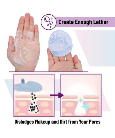 Slick Silicone Facial Cleansing Brush 4 Pack - Face Scrubber Exfoliator | Face Wash Brush for Gentle Exfoliation - Buy Online on SooperMarket.com