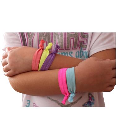 Syleia Hand-Knotted Hair Ties Set - 100 Pieces for All Hair Types | No Crease, Printed & Solid Colors - Buy Online on SooperMarket.com
