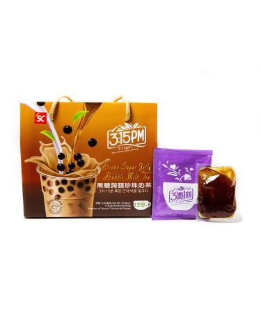 3:15pm Brown Sugar Milk Tea with Konjac Jelly - Authentic Bubble Tea, by 3:15pm, 33.86oz (Pack of 12) Konjac Jelly 12 Count (Pack of 1)