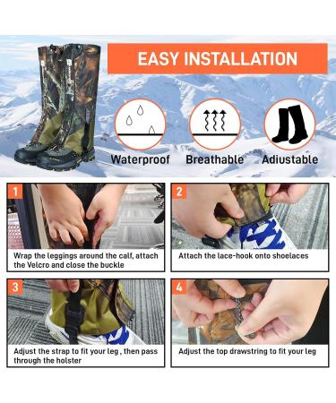 Aedcbaide Men's Gaiters - 900D Waterproof Oxford Raingaps with TPU Foot Belt | Ultra-Light Leg Protection for Snow Hiking & Outdoor Adventures - Buy Online on SooperMarket.com