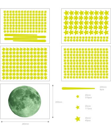 Ezigoo Glow in The Dark Stars Stickers - 476Pcs Luminous Decals for Kids Bedroom - Adhesive DIY Wall Stickers for Nursery Room - Ceiling Glow in The Dark Stickers for Baby Toddler Children - Buy Online on SooperMarket.com