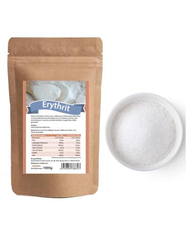Mynatura erythrit 1000g i sugar replacement I erythritol I for baking and cooking i calorie -free sweet i coffee i tooth -friendly i without genetic engineering i (1 Pack (1x 1000g)))